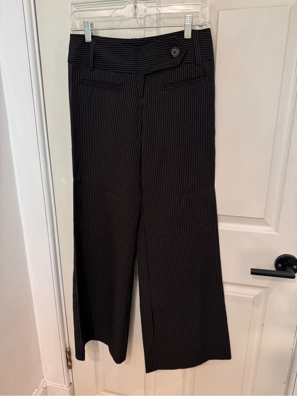 Vintage low-rise wide-leg pinstripe dress pants